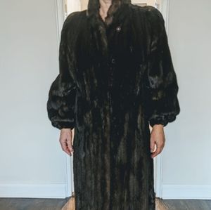 Brown mink fur coat